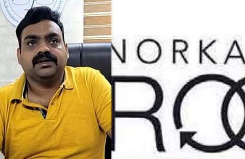 അഭിഭാഷകൻ ശ്രീകാന്ത് മാധ്യമങ്ങളോട്, നോർക്ക റൂട്ട്സ് ലോഗോ