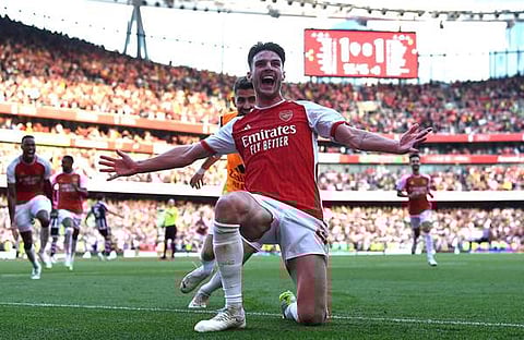 ഡെക്ലൻ റൈസിന്റെ ഗോൾ ആഘോഷം/ ട്വിറ്റർ