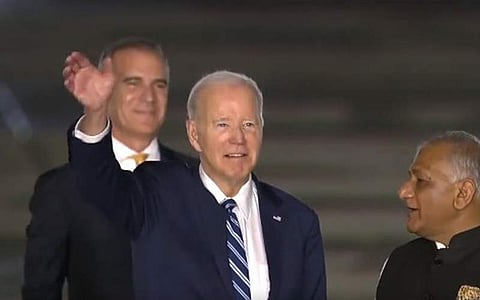 അമേരിക്കന് പ്രസിഡന്റ് ജോ ബൈഡന് ജി20 ഉച്ചകോടിയില് പങ്കെടുക്കാനായി ഇന്ത്യയില് എത്തിയപ്പോള്