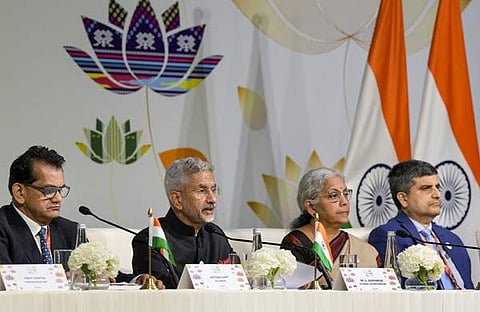 ജി 20 ഉച്ചകോടിയ്ക്ക് പിന്നാലെ നടന്ന വാര്ത്താ സമ്മേളനത്തില് നിന്ന്/ പിടിഐ