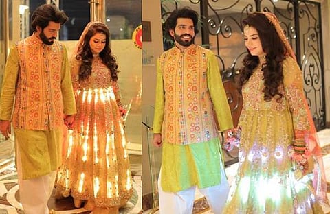 എൽഇഡി ലൈറ്റുകൾ പിടിപ്പിച്ച ലഹങ്ക/ഇൻസ്റ്റഗ്രാം