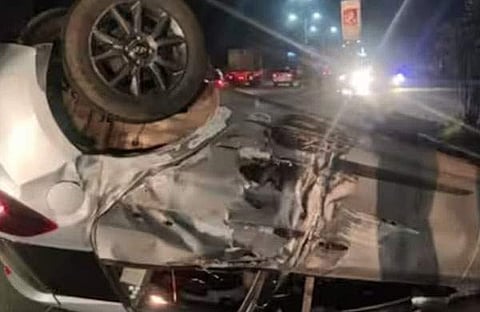 cനെടുമ്പാശേരി അത്താണിയില് തലകീഴായി മറിഞ്ഞ കാര് /സ്ക്രീന്ഷോട്ട്