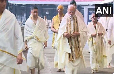 നരേന്ദ്രമോദി ക്ഷേത്രദര്ശനം നടത്തുന്നു/ എഎന്ഐ