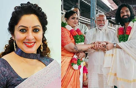 ശ്രീയ രമേഷ്, ഭാഗ്യയുടേയും ശ്രേയസിന്റേയും വിവാഹത്തിൽ മോദി/ ഫെയ്സ്ബുക്ക്