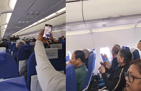 വിമാനത്തിനുള്ളിൽ യാത്രക്കാർ/ എക്സ്