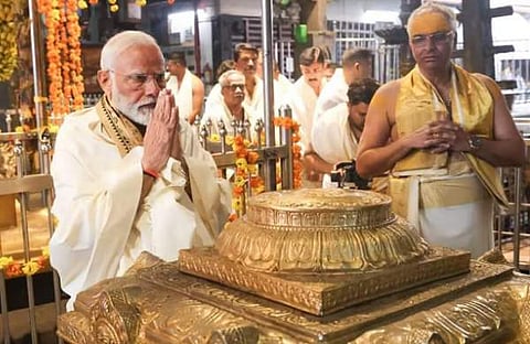 ഗുരുവായൂർ ക്ഷേത്രത്തിൽ ദർശനം നടത്തുന്ന മോദി, ഫയൽ/എക്സ്പ്രസ്
