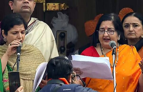 അനുരാധ പഡ്വാള് ഭജന് പാടുന്നു/ ഫോട്ടോ: എഎന്ഐ