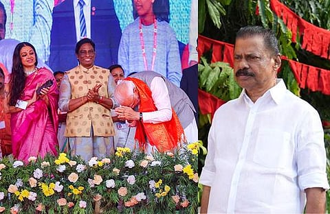 ശോഭന ബിജെപി വേദിയിൽ/ പിടിഐ, എംവി ഗോവിന്ദൻ/ ഫെയ്സ്ബുക്ക്