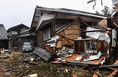 സുസു നഗരത്തില് ഭൂചലനത്തില് തകര്ന്ന വീട്/ ഫോട്ടോ: എഎഫ്പി