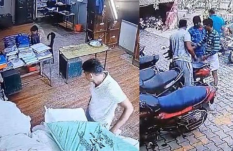 പൊലീസുകാരൻ മോഷണം നടത്തുന്ന ദൃശ്യം/ വിഡിയോ സ്ക്രീൻഷോട്ട്