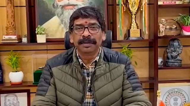 അറസ്റ്റിന് മുന്പായി സോറന് സാമൂഹിക മാധ്യമത്തില് പങ്കുവച്ച വീഡിയോ ദൃശ്യം
