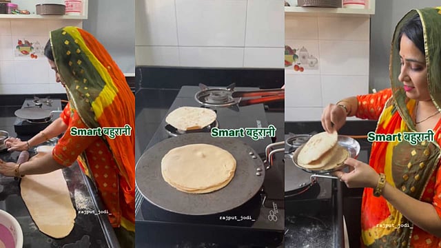 ഓരേ സമയം നാല് ചപ്പാത്തി ഉണ്ടാക്കാം; വൈറലായി വീട്ടമ്മയുടെ ഈ സിമ്പിൾ ടിപ്, വിഡിയോ