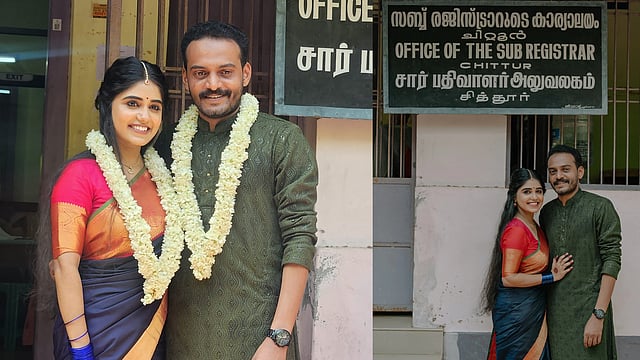 'ഒരുതരി പൊന്നണിയാതെ ഒരു ഒപ്പിലൂടെ അവൾ ദേവവധുവായി': തിരക്കഥാകൃത്ത് ദേവദത്ത് ഷാജി വിവാഹിതനായി