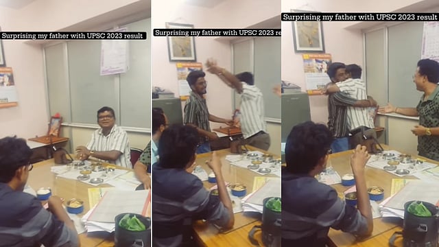 സിവിൽ സർവീസിൽ ഉന്നതവിജയം; ഭക്ഷണം കഴിച്ചുകൊണ്ടിരുന്ന അച്ഛന് സർപ്രൈസ് നൽകി മകൻ, വൈറൽ വിഡിയോ