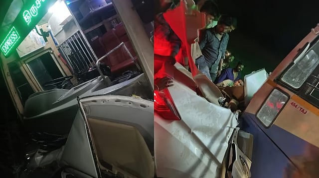 തിരുപ്പൂരില് കാറും ബസും കൂട്ടിയിടിച്ചു; മൂന്ന് മാസം പ്രായമുള്ള കുഞ്ഞ് അടക്കം അഞ്ചുപേര് മരിച്ചു
