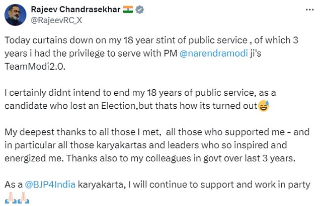 public service- Rajeev Chandrasekhar