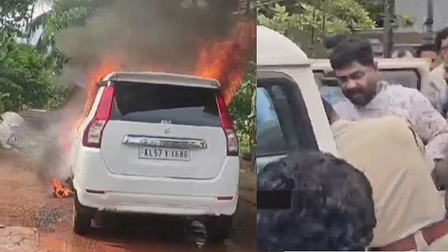 കൂടത്തായിയില്‍ മദ്യലഹരിയില്‍ യുവാവിന്റെ പരാക്രമം; സ്വന്തം വീട് ആക്രമിച്ചു, കാറിന് തീയിട്ടു, ഭാര്യയ്ക്ക് പരിക്ക് 