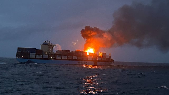 cargo ship fire