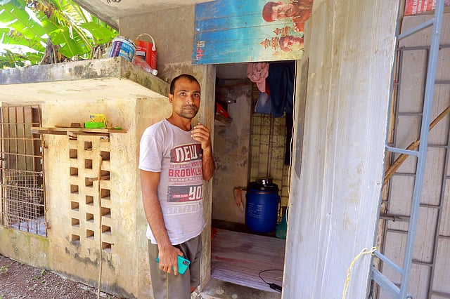 പട്ടിക്കൂട്ടില് താമസിക്കുന്ന അതിഥിത്തൊഴിലാളിയായ ശ്യംസുന്ദര്