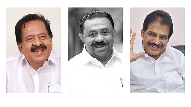 രമേശ് ചെന്നിത്തല, എം.എം.ഹസന്, കെ.സി.വേണുഗോപാല്