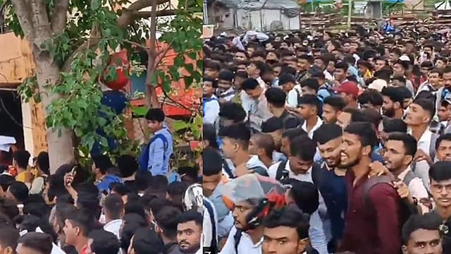 വിമാനത്താവളത്തില് ജോലി ഒഴിവ്; അഭിമുഖത്തിന് തിക്കിത്തിരക്കി നൂറുകണക്കിന് യുവാക്കള്, വൈറല് വിഡിയോ