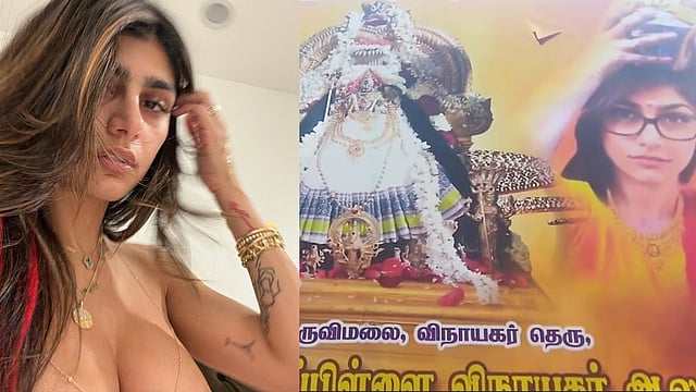 Ex-adult star Mia Khalifa's pic on Tamil Nadu temple hoarding