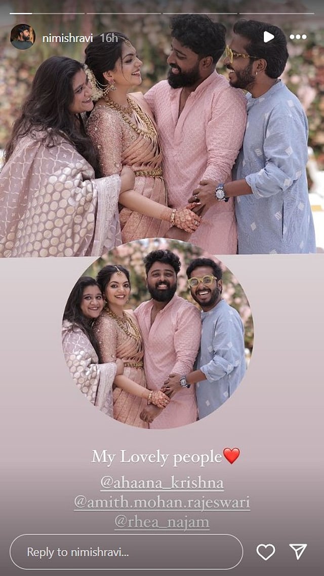 ahaana krishna nimish ravi