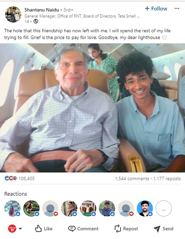 Shantanu Naidu, ratan tata