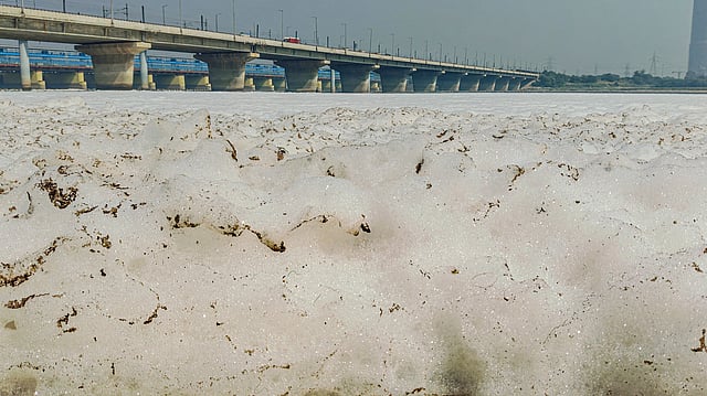 Toxic Foam Floats On Yamuna River