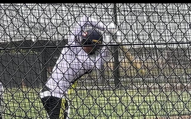 Gill returns to nets after recovering from thumb injury .