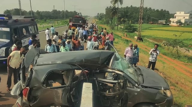dindigul accident 2 women from kerala death 10 person injured in road accident