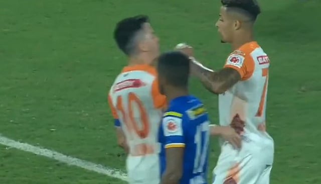 Blasters players clash on the field