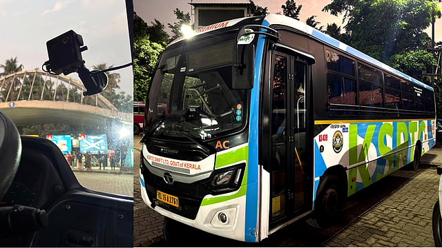 ബസിൽ സ്ഥാപിച്ച കാമറ, കെഎസ്ആർടിസി ബസ്
