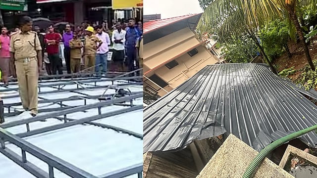 Heavy rain in Thrissur, huge board falls due to strong winds
