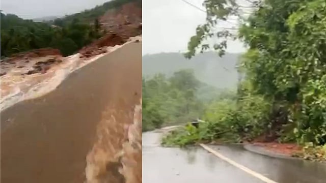 ശക്തമായ മഴ: എന്എച്ച് 66ല് പലയിടങ്ങളിലും മണ്ണിടിഞ്ഞു, ഗതാഗത തടസം, വിഡിയോ