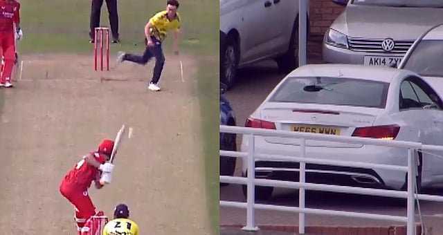Car rear window smashed by six during Durham vs Lancashire