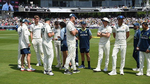 Australia team after World Test Championship defeat
