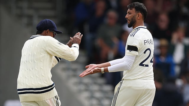 Prasidh Krishna celebrate wicket