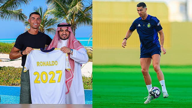 Cristiano Ronaldo in training