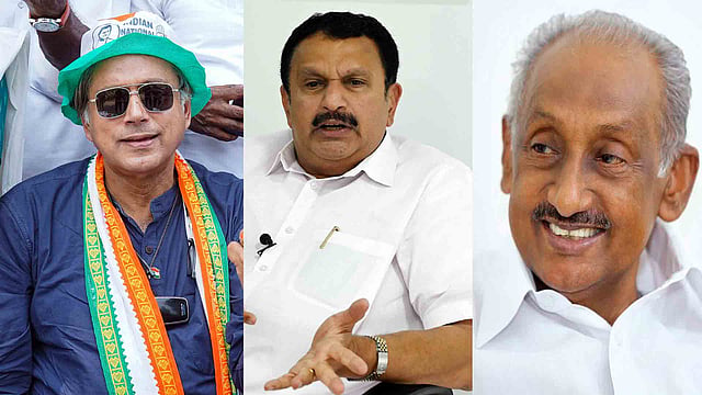 ശ്വാസം മുട്ടുന്നുണ്ടെങ്കില് രാജിവയ്ക്കൂ: തരൂരിനെതിരെ മുരളീധരന്; പുരയ്ക്കു ചാഞ്ഞാല് വെട്ടണമെന്ന് കെസി ജോസഫ്