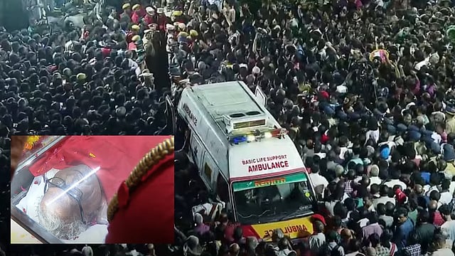 'ശൂന്യമായി കേരളം'; അവസാനമായി പാര്ട്ടി ആസ്ഥാനത്ത്; സമരനായകനെ ഒരുനോക്ക് കാണാന് ജനസാഗരം