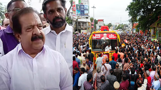 'വി എസ് വരുമ്പോള് ഞാനിവിടെ വേണ്ടേ ?'; വഴിയരികില് കാത്തു നിന്ന് രമേശ് ചെന്നിത്തല; വിപ്ലവമണ്ണിലൂടെ വിലാപയാത്ര