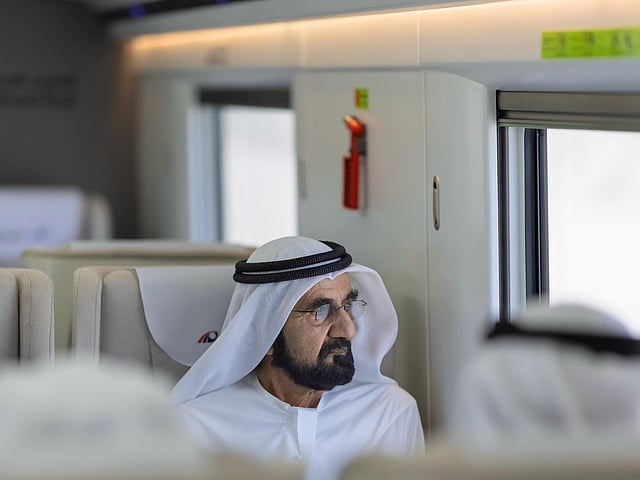 Sheikh Mohammed traveled to Fujairah on the Etihad passenger train