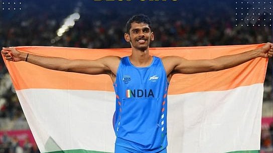 M Sreeshankar in Qosanov Memorial Athletics Meet