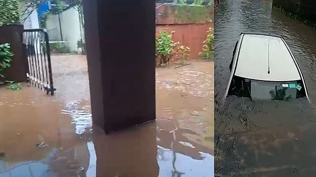 സംസ്ഥാനത്ത് പെരുമഴ, നഗരങ്ങള് വെള്ളക്കെട്ടില്; പേട്ടയില് കാര് കാനയില് വീണു ( വിഡിയോ)