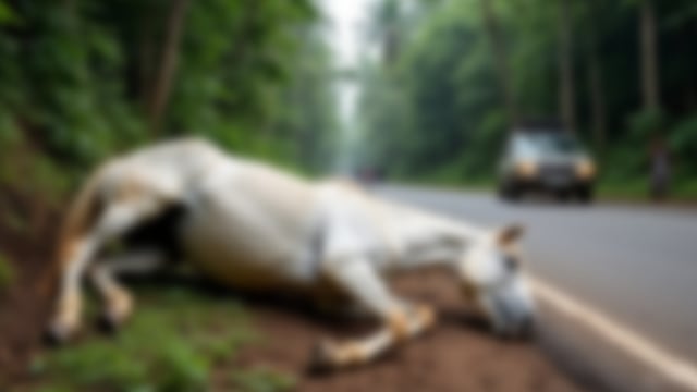 Horse died After Road Accident in Cheranalloor