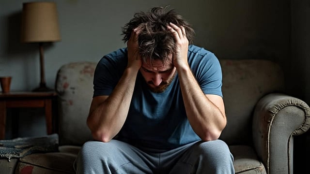 man sitting in a counch