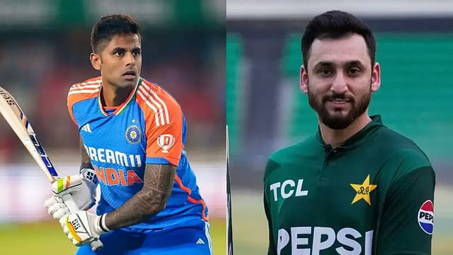 Indian captain Suryakumar Yadav and Pakistan captain Salman Agha