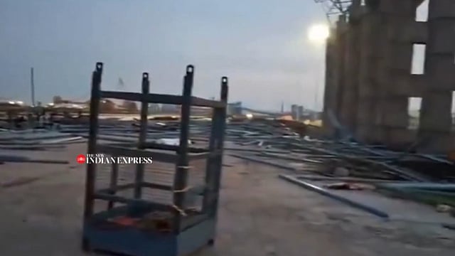 Building debris that collapsed in the accident