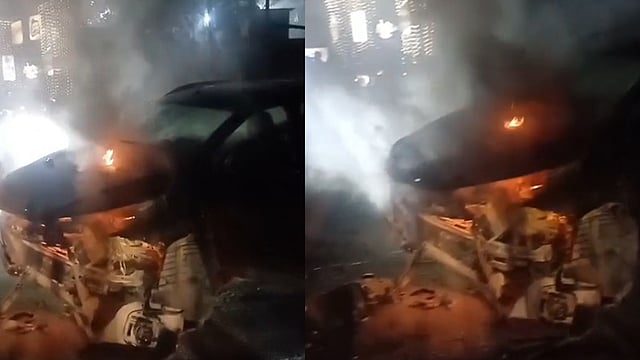 അതിരപ്പിള്ളിയില് നിയന്ത്രണംവിട്ട കാര് ഡിവൈഡറിലിടിച്ച് തീപിടിച്ചു; എസ്ഐയ്ക്കും കുടുംബത്തിനും പരിക്ക്- വിഡിയോ